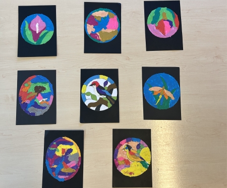 Witraż malowany plasteliną