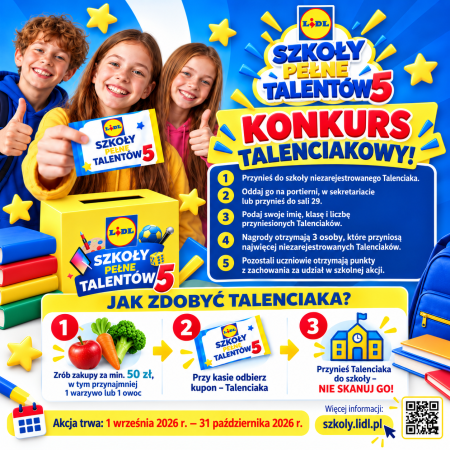  UWAGA! RUSZA SZKOLNY KONKURS TALENCIAKOWY! 